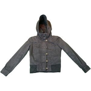 *SOLD*Abercrombie & Fitch Women's hooded Bomber Jacket Size XS Navy Blue